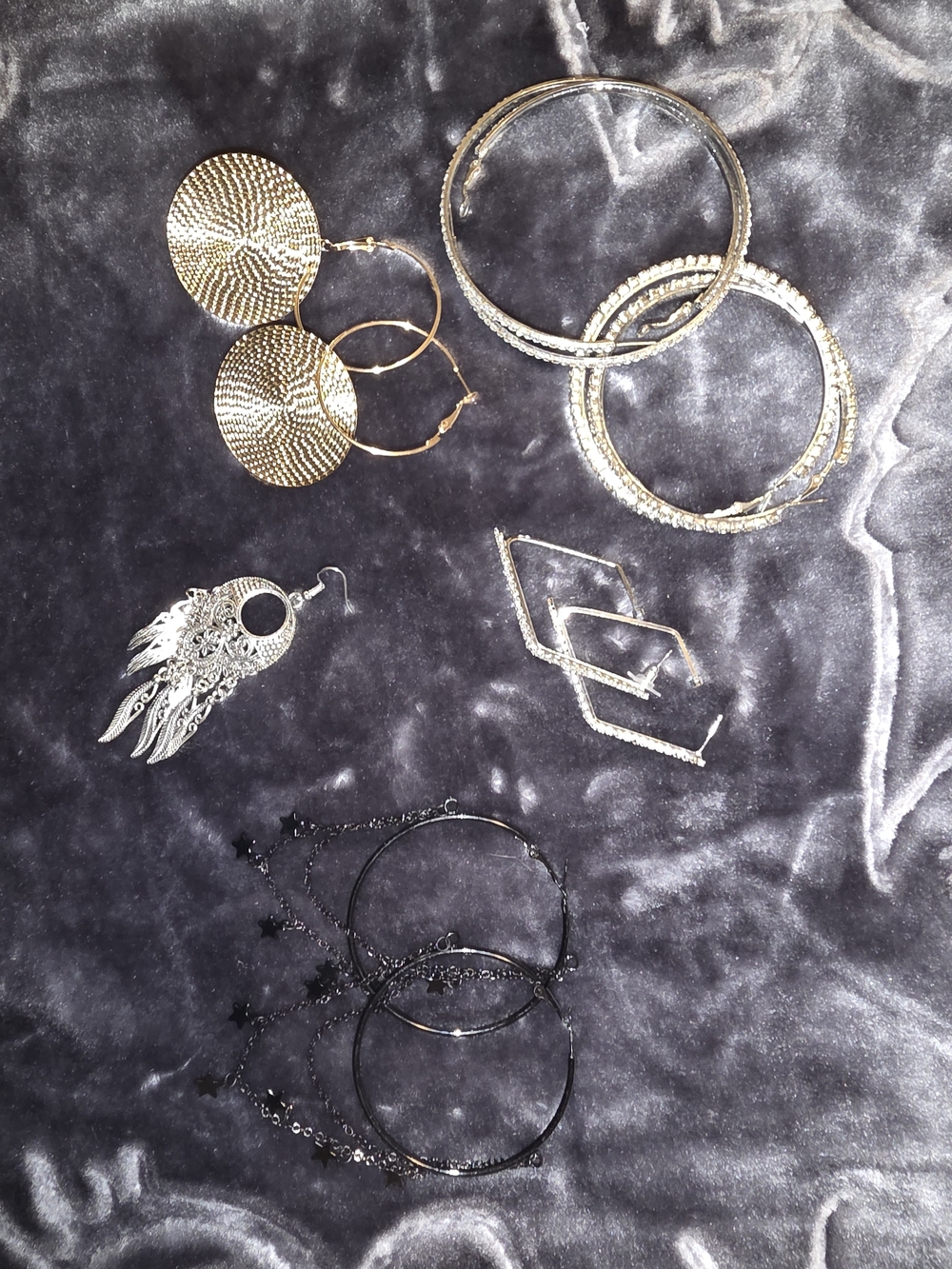 Gold and Black Mixed Metal Earring Bundle- Women Jewelry